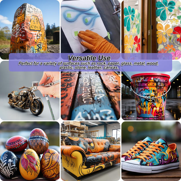 HOMY ARTY Airbrush Paint, 36 Colours with 4 Thinner Airbrush Paint Set, Water-Based Air Brush Colours, Ready to Spray, 20 ml/Bottle