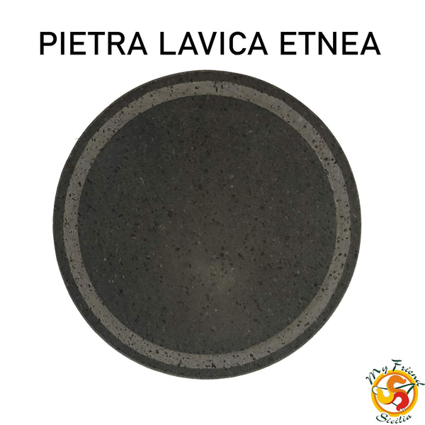Etna Lava Stone Grill Round Diameter 35 cm with Groove - Ideal for WEBER BBQ or SMEG Oven