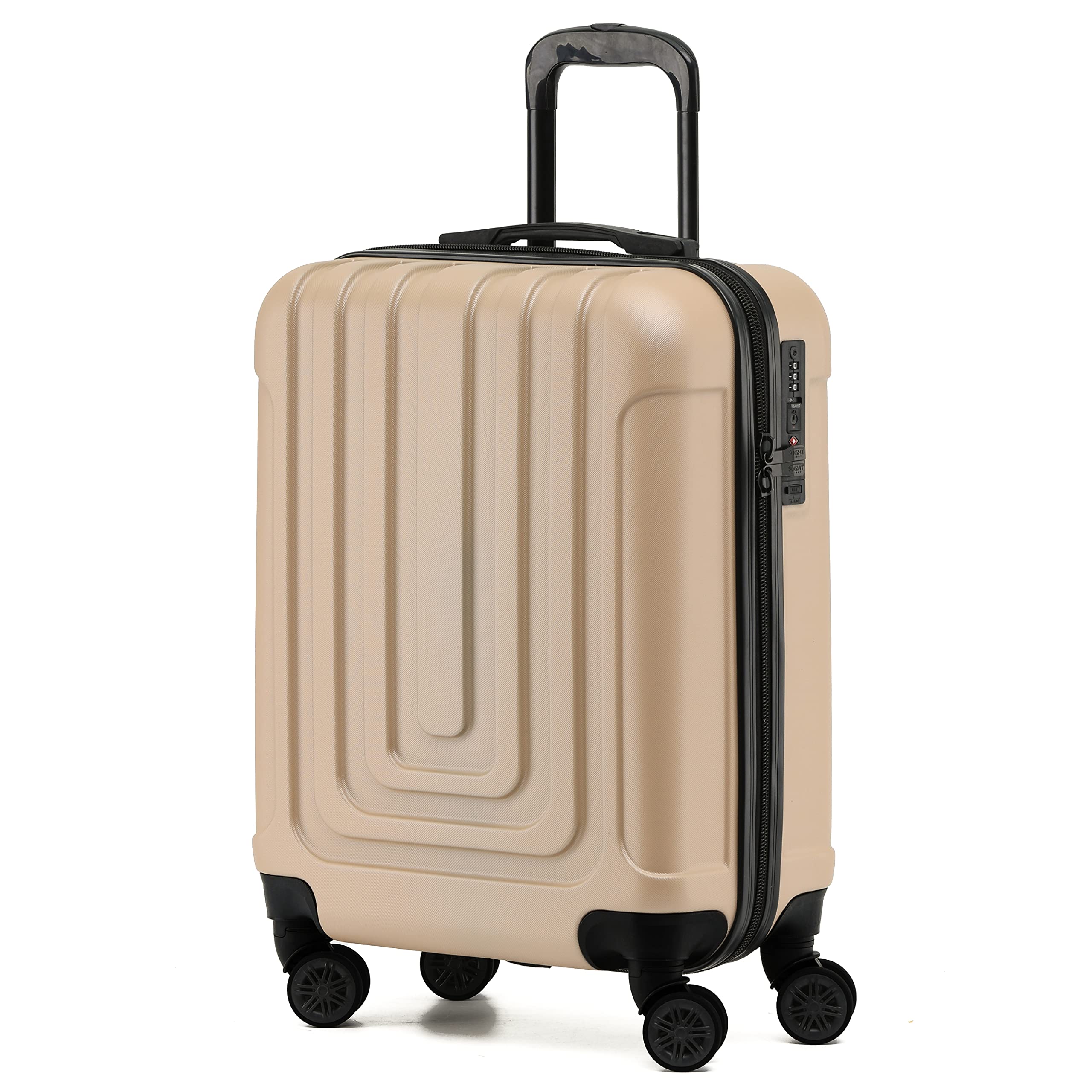 Flight Knight Premium Lightweight Suitcase - Built-in TSA Lock - 8 Spinner Wheels - ABS Hard Shell Check in Highly Durable Luggage - Medium - 67x45x26cm