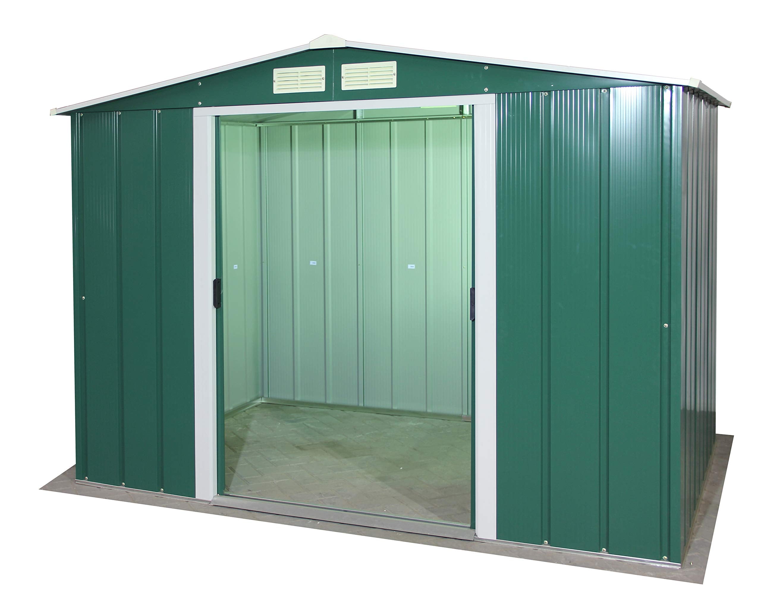 Duramax ECO 8 x 8 (6.35 m2) Metal Garden Storage Shed, Hot-Dipped Galvanized Metal Garden Shed, Tool Storage Shed, Strong Reinforced Roof Structure, Maintenance-Free Metal Shed, Anthracite