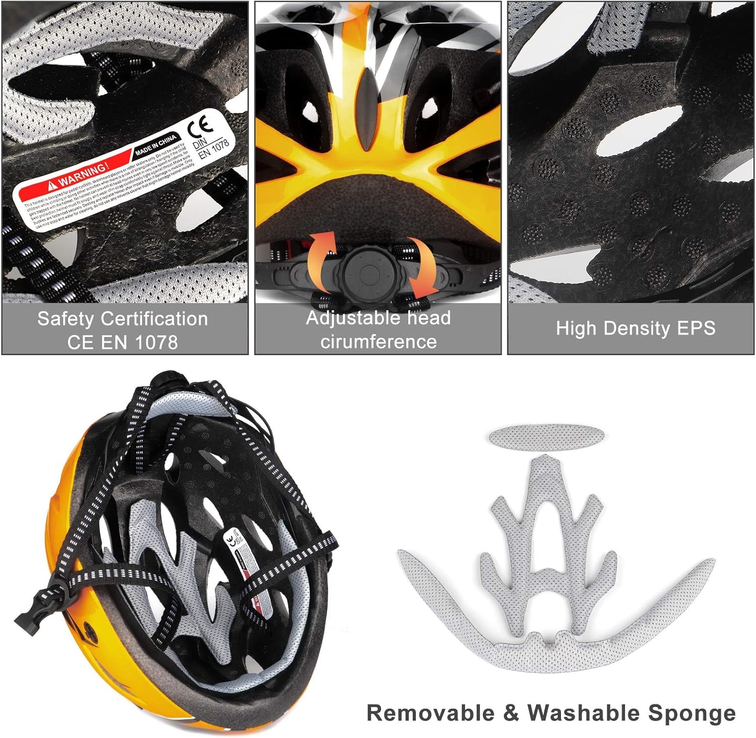 RaMokey Cycle Helmet, Lightweight Bicycle Helmet, Adjustable Mountain & Road Bike Helmets for Adults, 18 Vents with Adjustable Strap & Detachable Visor for Mens Womens(Head Sizes 58-62cm)