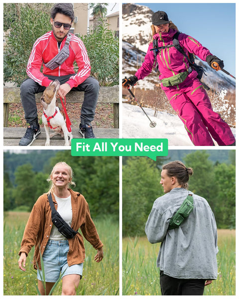 Waterfly Waist Bag Pack Slim Water Resistant Fanny Pack Travel Bum Bag Running Belt for Traveling Cycling Hiking Camping