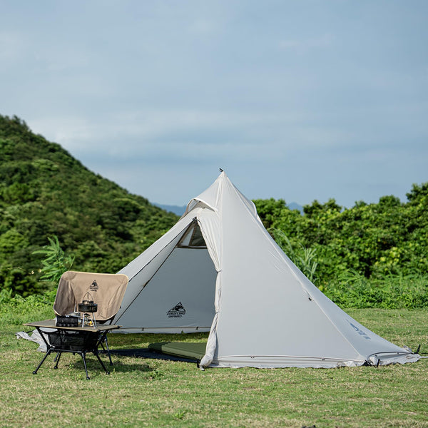 OneTigris Smokey HUT Hot Tent with Stove Jack, Ultralight 4 Season Tipi Tent with Snow Skirt & Detachable Floor for Camping, Hiking, Bushcraft, Backpacking