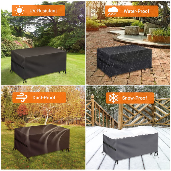 fireowl Garden Furniture Covers Waterproof - Rectangular Heavy Duty Outdoor Furniture Cover - 420D Anti Rip Rattan Garden Protection Cover for Chair