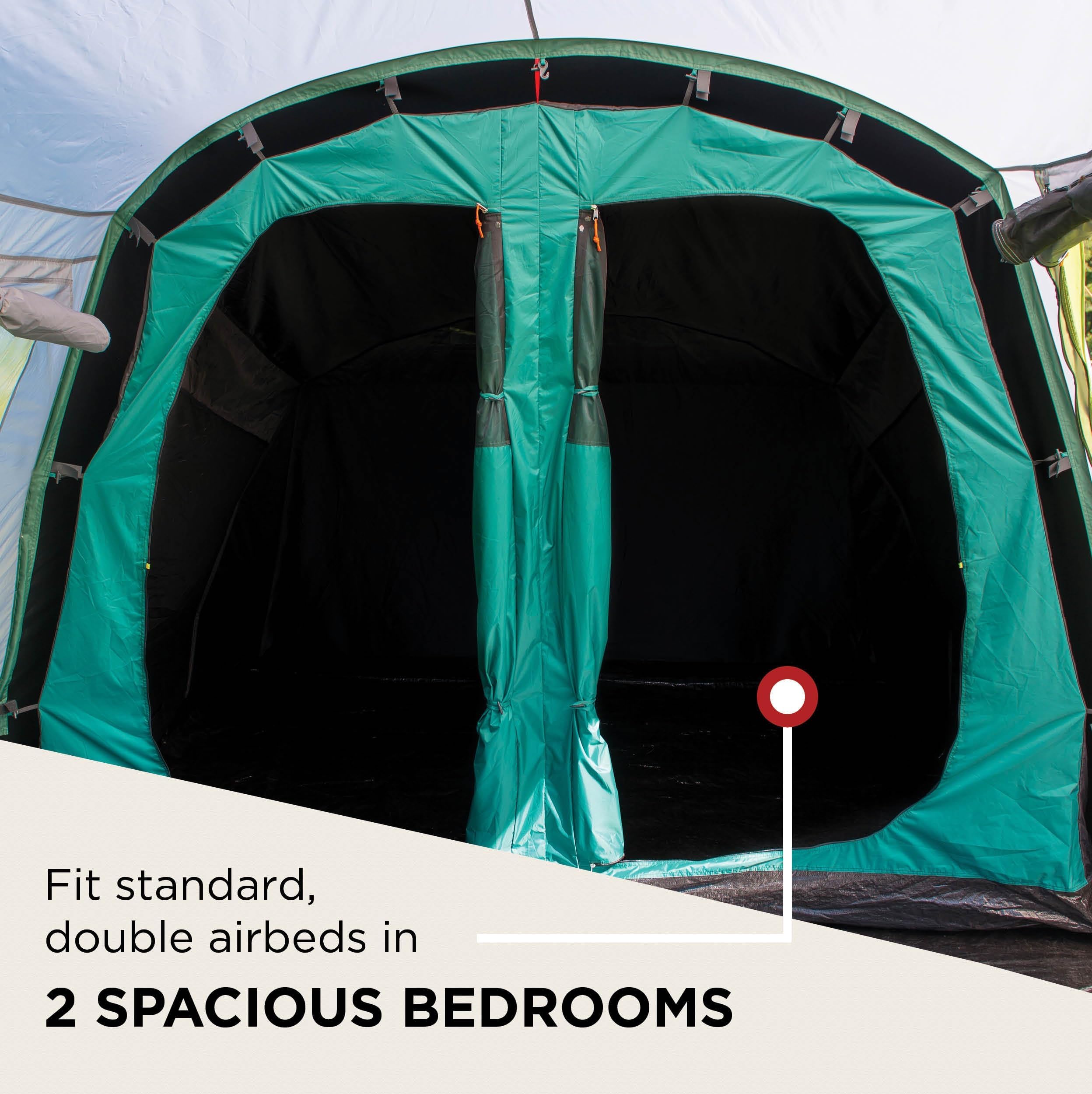 Coleman Oak Canyon 4 BlackOut Tent | 4 Man Family Tunnel Tent with 2 Special Darkened Bedrooms and Living area | 4 Person Camping Tent | 4500mm Waterproof | Sewn-in Groundsheet
