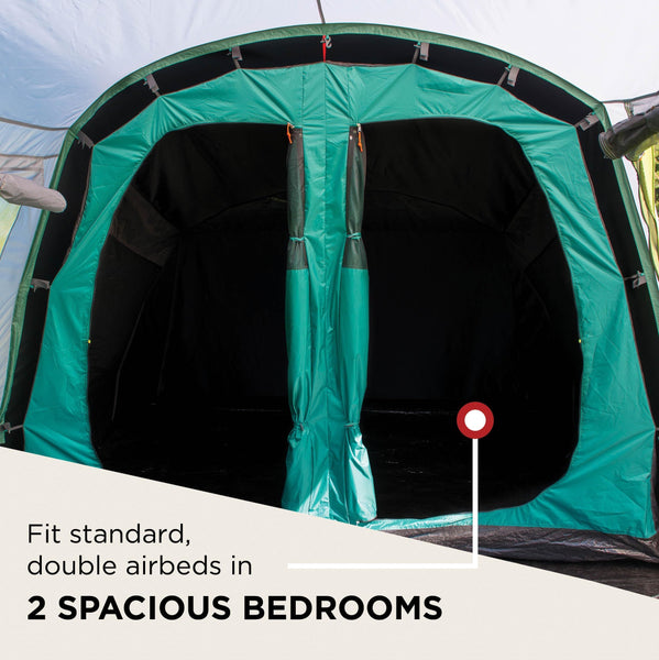 Coleman Oak Canyon 4 BlackOut Tent | 4 Man Family Tunnel Tent with 2 Special Darkened Bedrooms and Living area | 4 Person Camping Tent | 4500mm Waterproof | Sewn-in Groundsheet