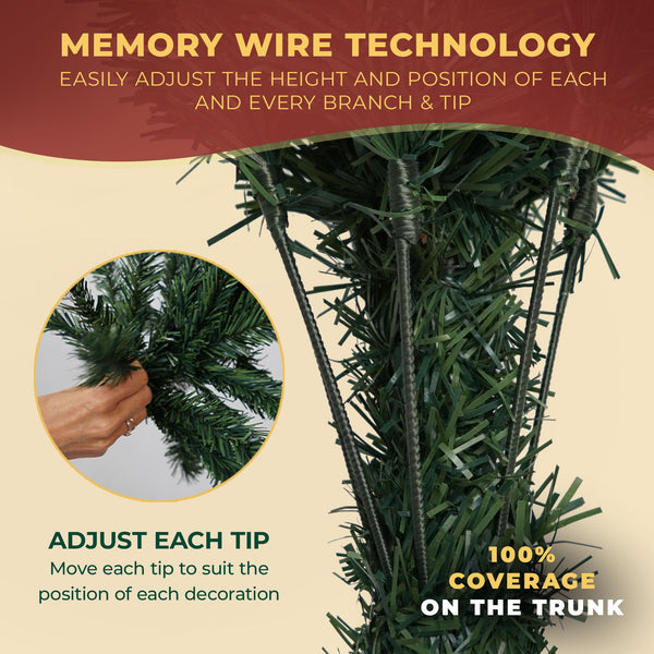 Artificial Christmas Tree 6FT – 700 Tips Full & Realistic Green Xmas Tree with PVC Branches, Metal Stand – Easy Setup 6 Foot Christmas Tree for Living Rooms