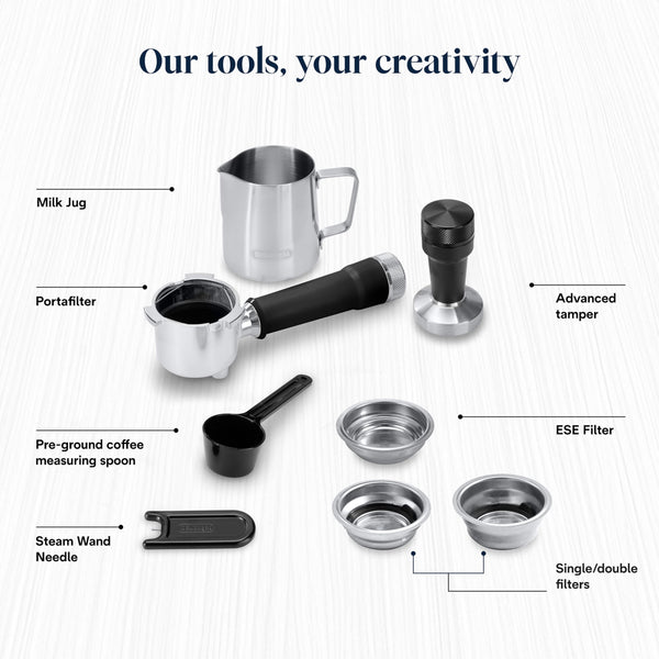 De'Longhi Dedica Style, Traditional Pump Espresso Machine, Coffee and Cappuccino Maker, EC685M, Silver