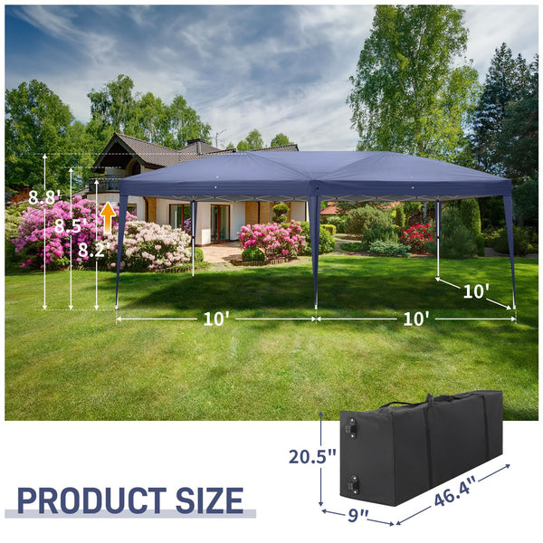 Bonnlo Pop Up Gazebo with Sides 3m x 3m, Easy Setup Instant Outdoor Canopy, Folding Garden Gazebo, Party Tent Grey
