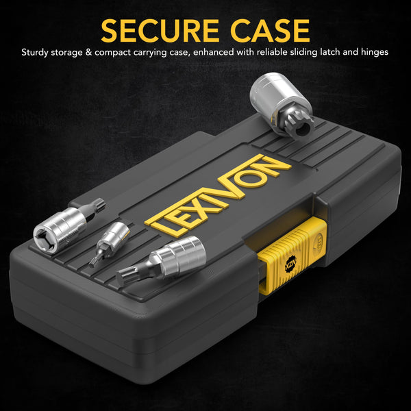 LEXIVON Master HEX Bit Socket Set, Premium S2 Alloy Steel | Complete 32-Piece, SAE and Metric Set | Enhanced Storage Case (LX-144)