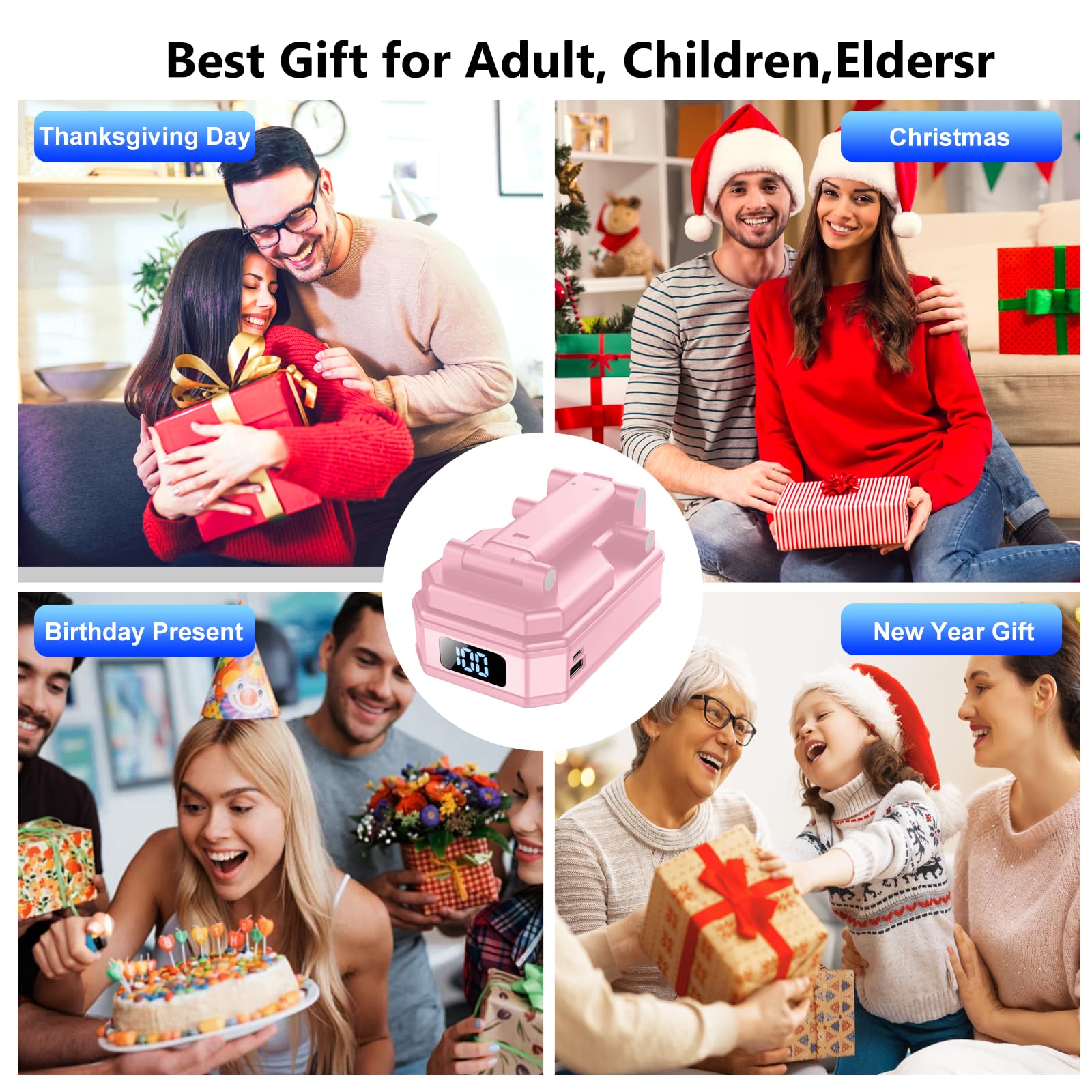 Gifts for Men Women, Phone Stand with Bluetooth Speaker, Anti-Slip Base, 4-in-1 Design with RGB, Foldable Phone Charger Stand with Wireless Speaker, Ideal for Dad Mom, Tech Gadget Stocking Fillers