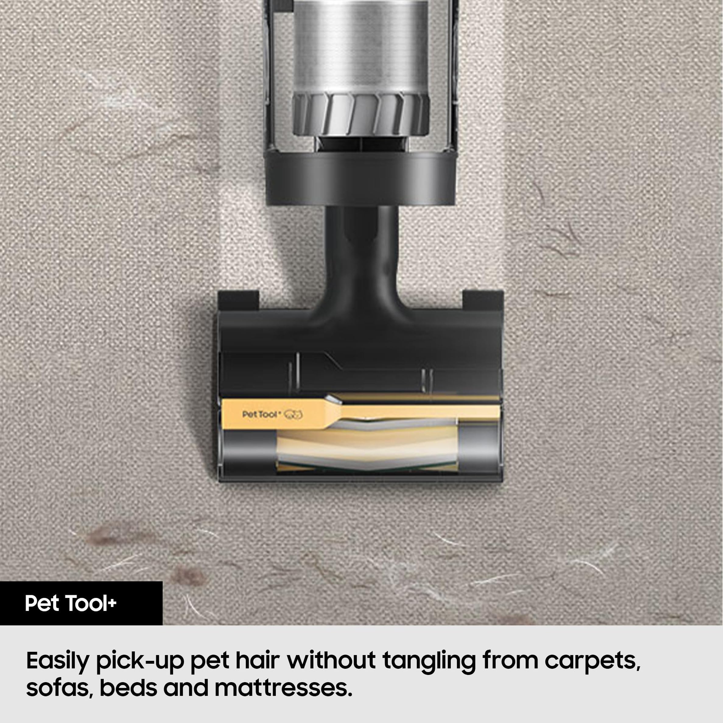 Samsung Jet 95 Pro 210W Cordless Stick Vacuum Cleaner with Pet Tool+ & spray spinning sweeper, Powerful cleaning, 60 mins Run time, Light weight design, VS20C9547TB/EU