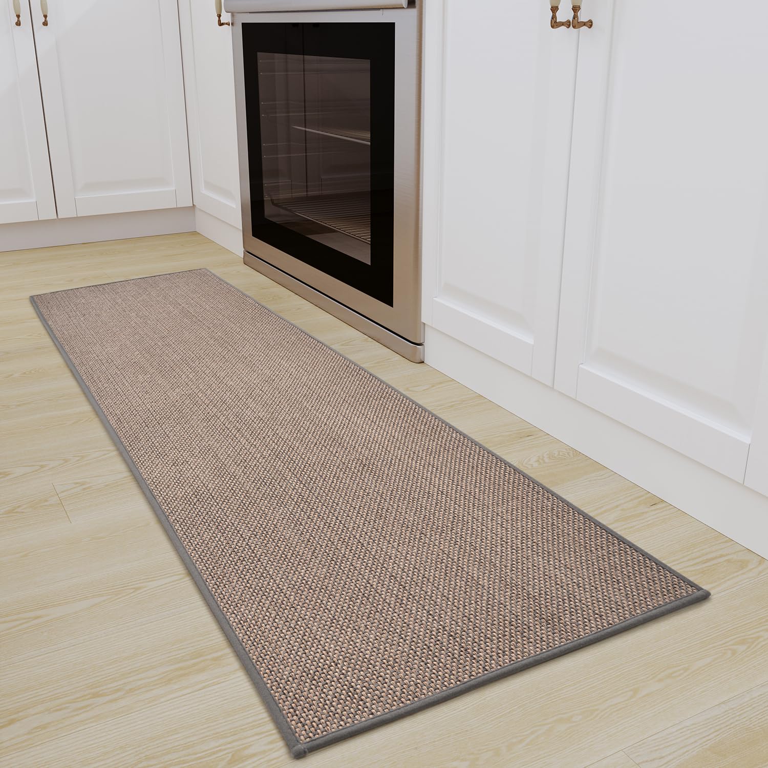 SIXHOME Non-Slip Kitchen Runner Mats - Washable, Absorbent & Stain-Resistant Floor Mats, 50 x 180cm, Grey