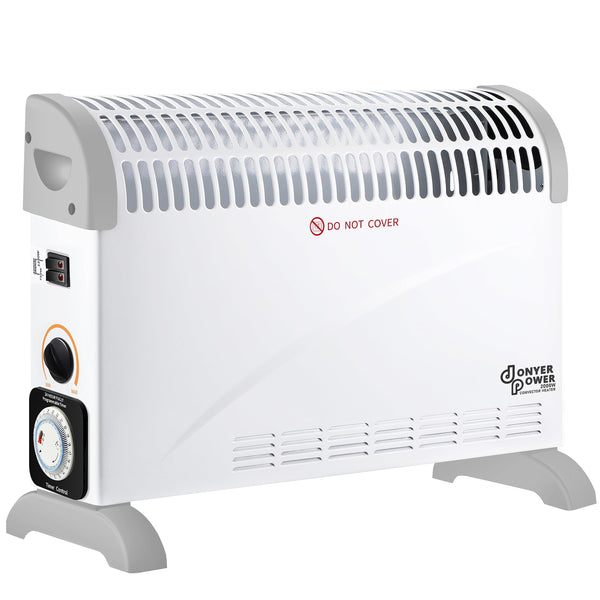 DONYER POWER Convector Radiator Heater 2000W Room Heating with Adjustable Thermostat and 24-HR-Timer Oil-Free