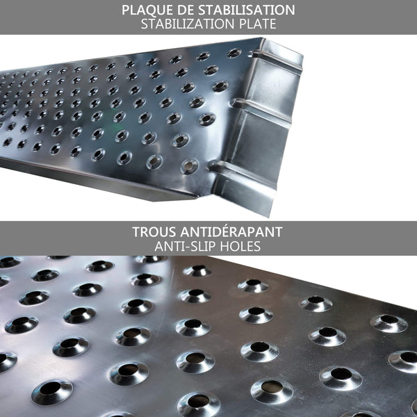 VOUNOT® Loading Ramps, Set of 2 Heavy Duty Steel Ramps, for Van, Lawnmower, ATV, Quad Motorcycle, Capacity 400 kg, 160 x 23 x 5 cm