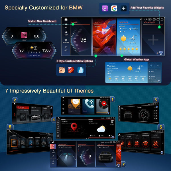 XTRONS 8.8" Car Stereo Android Octa-Core 4+64GB for BMW 3 Series E90 E91 5 Series E60 E61 (2005-2008) w CCC system Touch IPS Screen GPS navigation, w 4G LTE CarAutoPlay Android Auto Support AHD Camera