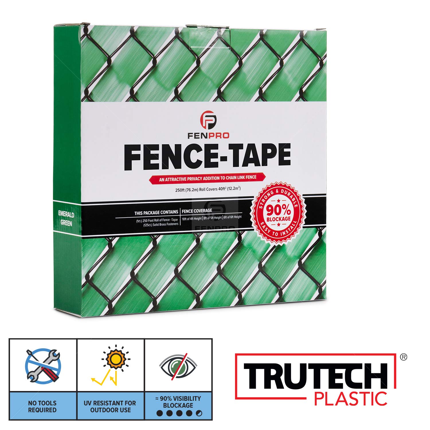 Fenpro Chain Link Fence Privacy Tape (Emerald Green)