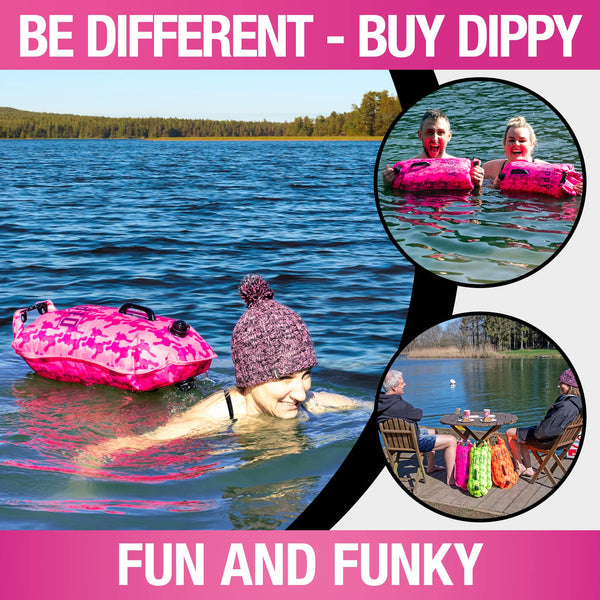 DIPPY Tow Floats for Open Water Swimming | 28L Swim Buoy Open Water Swimming Float | Waterproof Swimming Buoy | Tow Float Dry Bag | Wild Swimming Float | Wild Swimming Accessories Triathlete, Swimmer