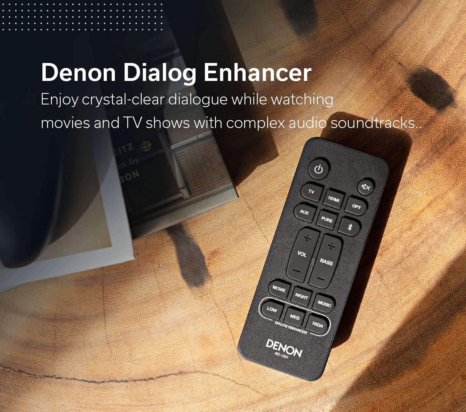 Denon DHT-S316 Soundbar and Wireless Subwoofer for Surround Sound, Bluetooth Sound Bar with Dolby Digital, DTS Decoding, Dialogue Enhancer, HDMI ARC, Wall Mountable, Music Streaming