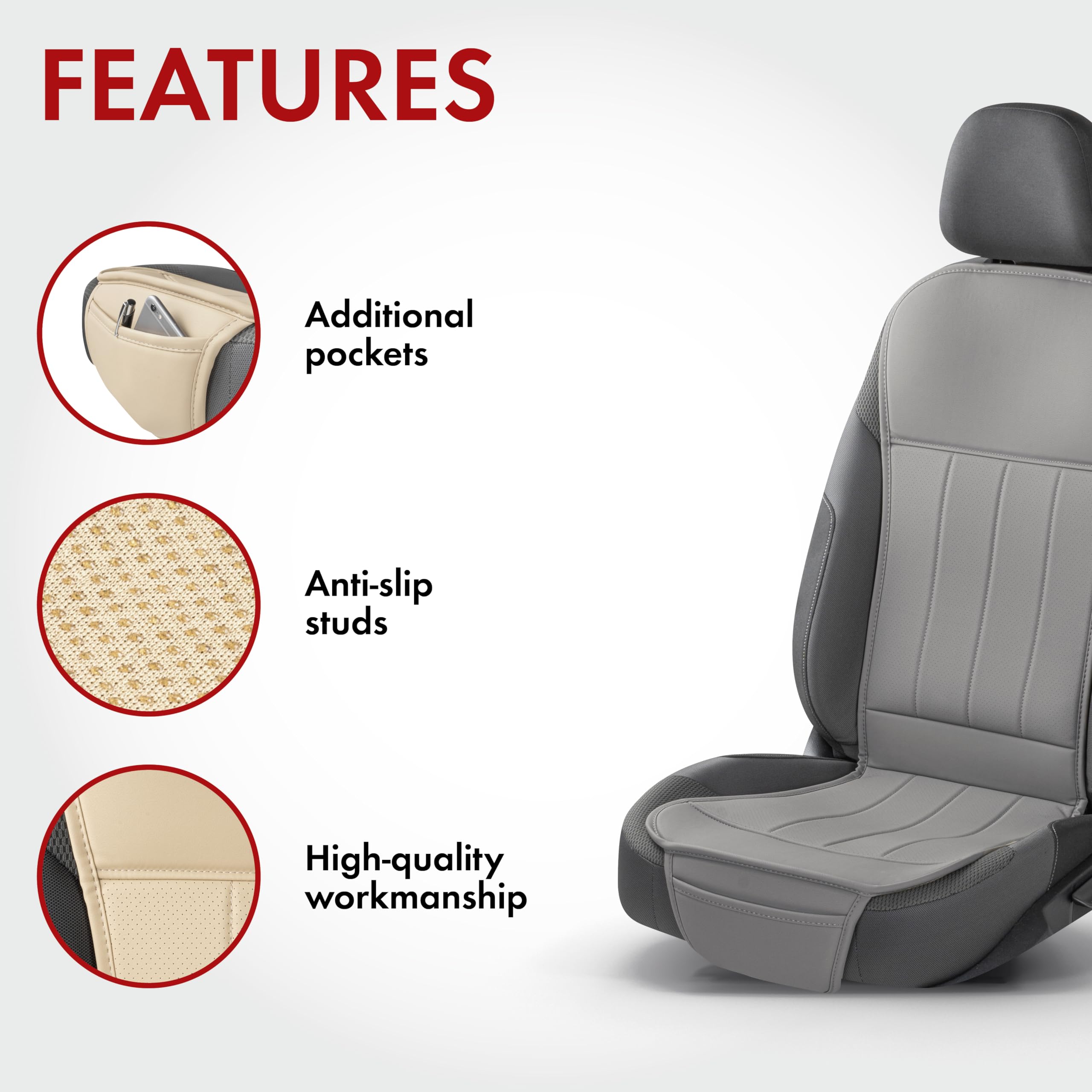 Walser Premium Car seat cover Lewis, universal seat cover and protective pad in black, seat protector for cars and vans