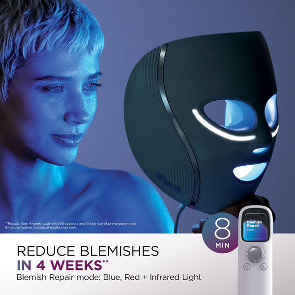Shark CryoGlow LED Face Mask with Under-Eye Cooling, Anti-Ageing & Blemish Repair, Red & Blue LED, Infrared Light Therapy, USB-C, Remote Control, Storage Bag, Adjustable Straps