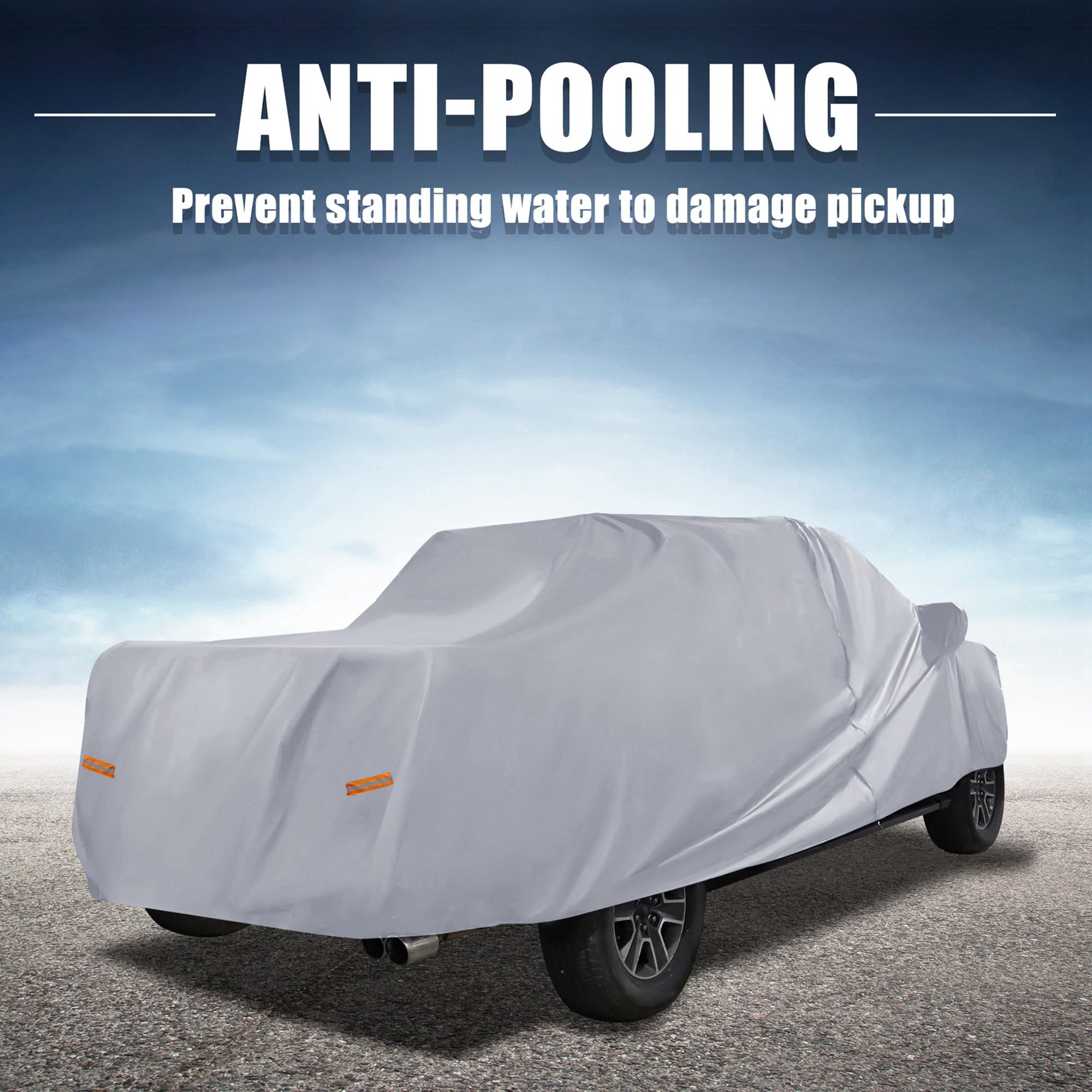 X AUTOHAUX All-Weather Pickup Truck Cover for Toyota Tacoma Crew Cab Pickup 4 Door 6.1 Feet Bed (2005-2021) - Waterproof, UV-Resistant, and Windproof with Left Door Zipper, 190T PU Material