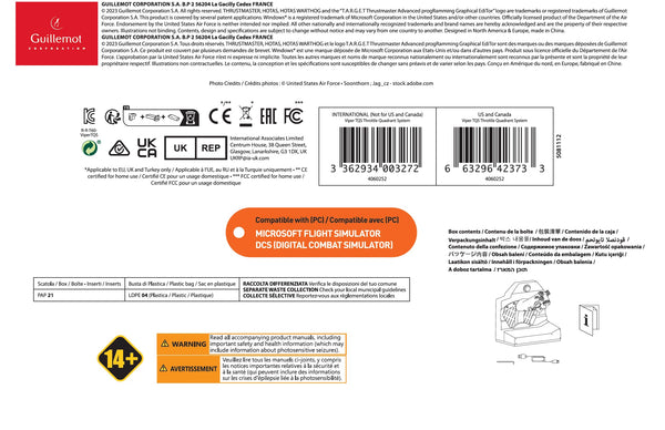 Thrustmaster Viper TQS Mission Pack for PC, Metal Throttle Quadrant System, Throttle and Control Panel Included, Hall Effect Precision, 64 Action Buttons, 6 Axes, Licensed by the U.S. Air Force