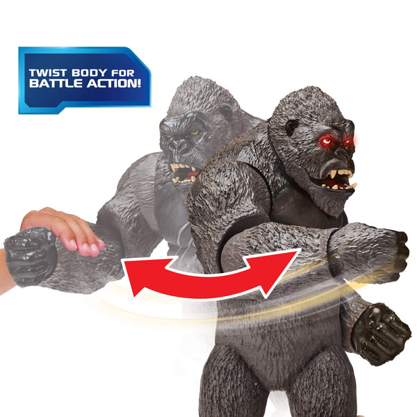 MonsterVerse Godzilla vs Kong 13 Inch Collectable Articulated Mega Kong Action Figure in Black, With Lights and Battle Sounds, Suitable for Ages 4 Years+