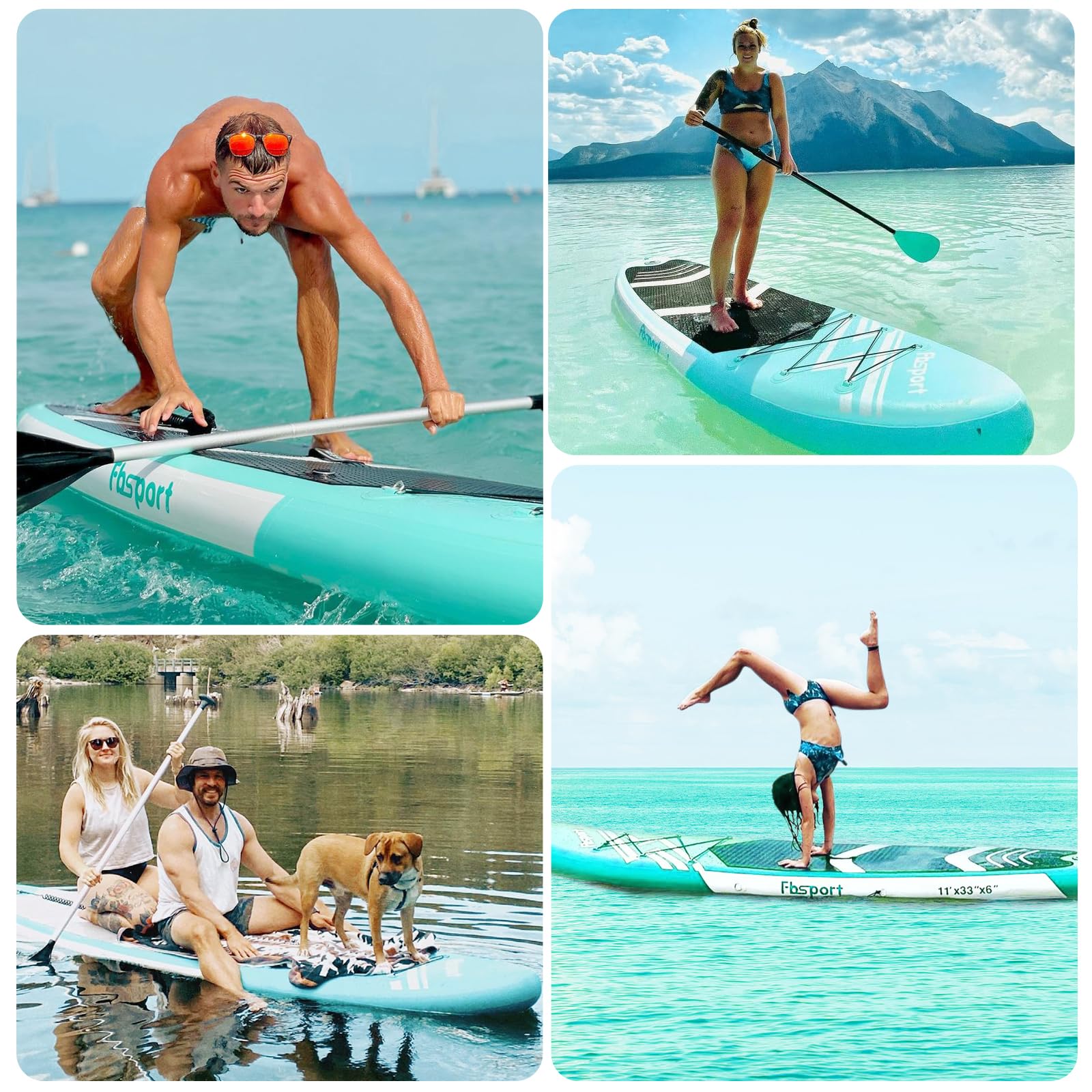 FBSPORT Inflatable Stand Up Paddle Boards,SUP Board,6" Thick Stand Up Paddle Boarding,Paddling Board for Youth & Adult,Surfboard,SUP with Adjustable Paddle/Backpack/Pump/Removable Fin