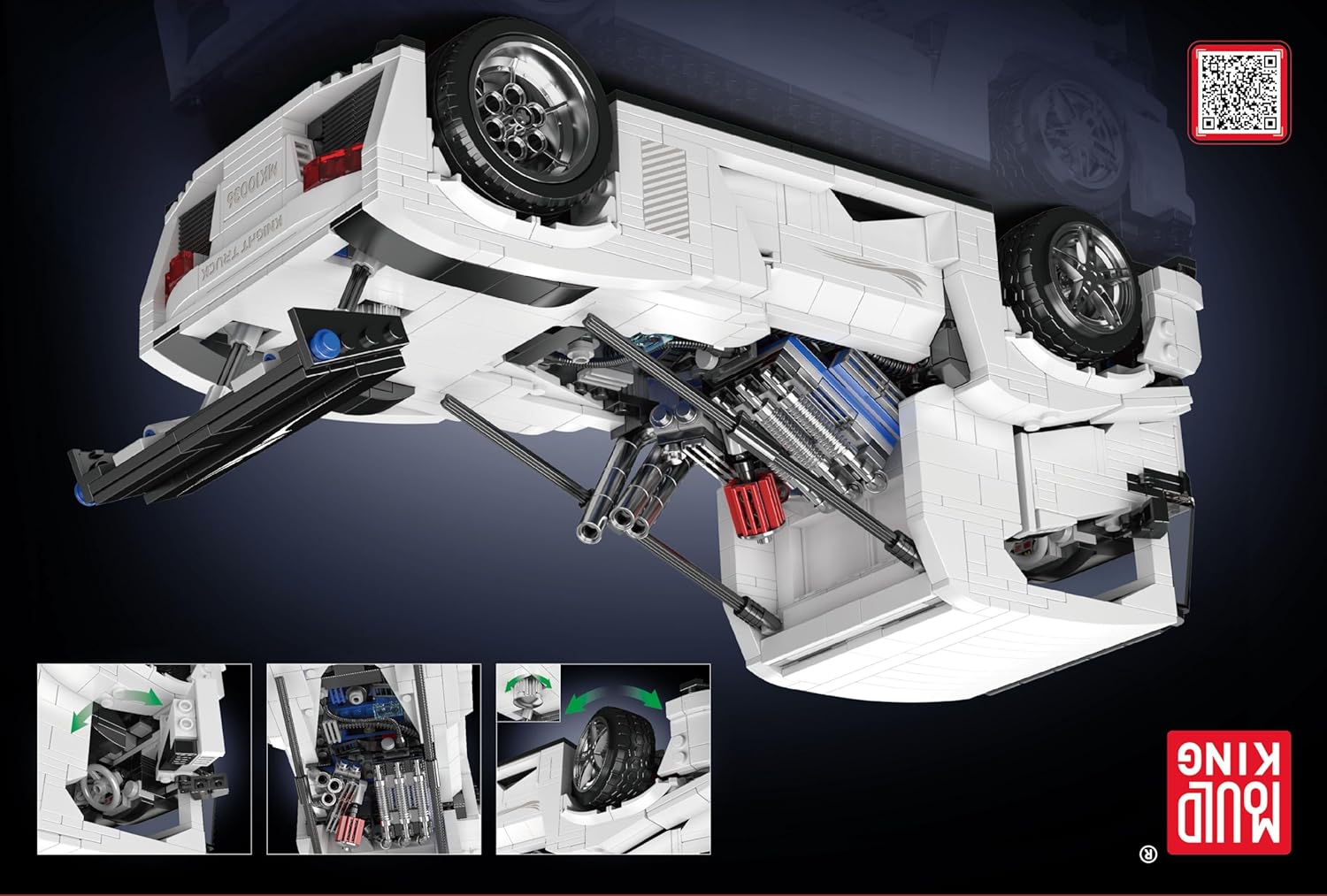 Mould King 10036 Technology Knight Truck Building Blocks Kit, 1604+ PCS Creative Sports Car Truck Model Building Toy Set for Kids 14+/Adult Collectors (Static Version)