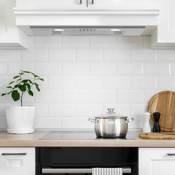 CIARRA Integrated Cooker Hood 52cm CBCS5913A Stainless Steel Built in Extractor Hood LED Light 3 Speeds Undercabinet Extractor Fan