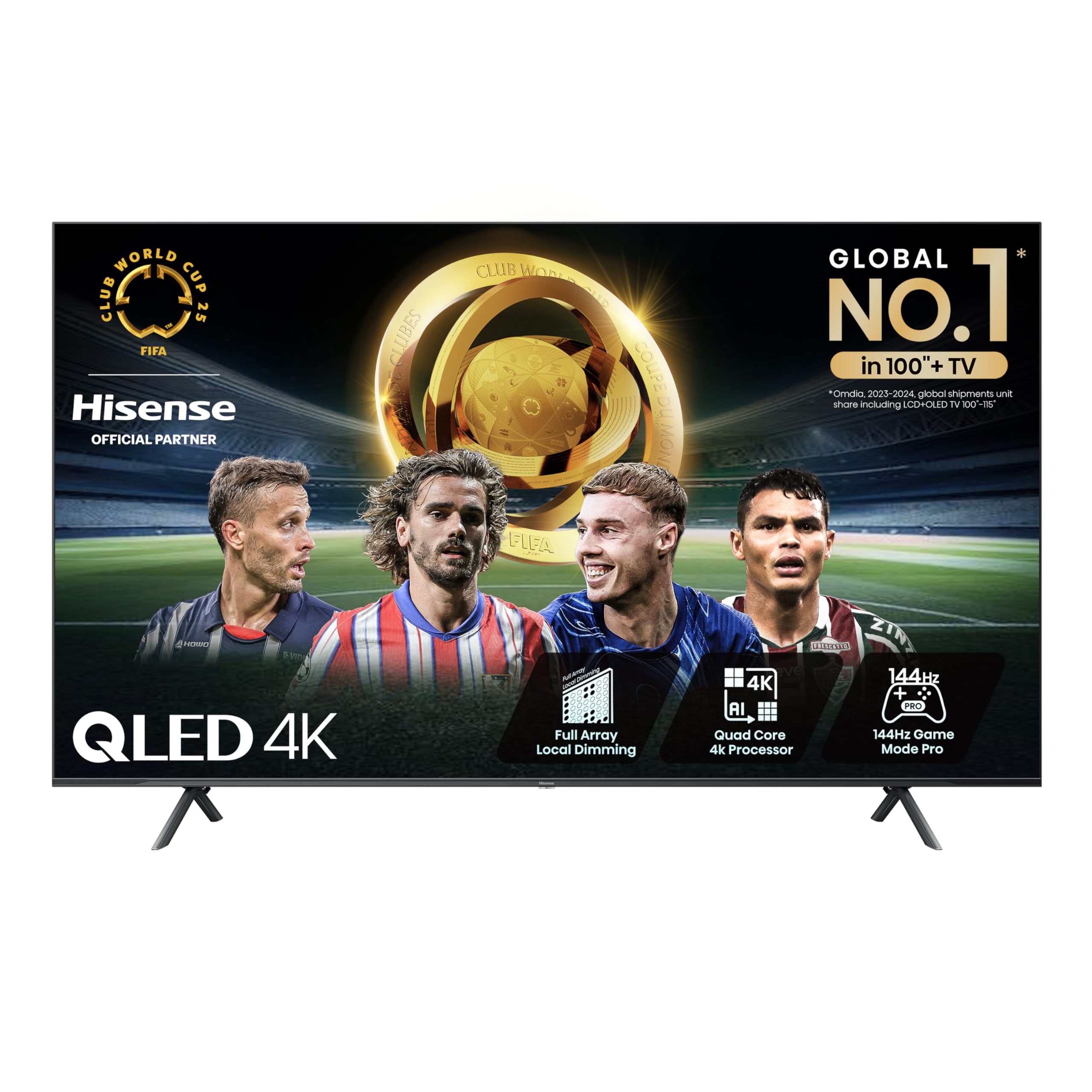 Hisense 55 Inch 4K QLED Smart TV 55E77NQTUK - Quantum Dot Colour, 4K AI Processor, Dolby Vision Atmos, Smooth Motion, Sports Mode, Vidaa OS with Freely, Youtube, Netflix and Disney+ (2024 Model)
