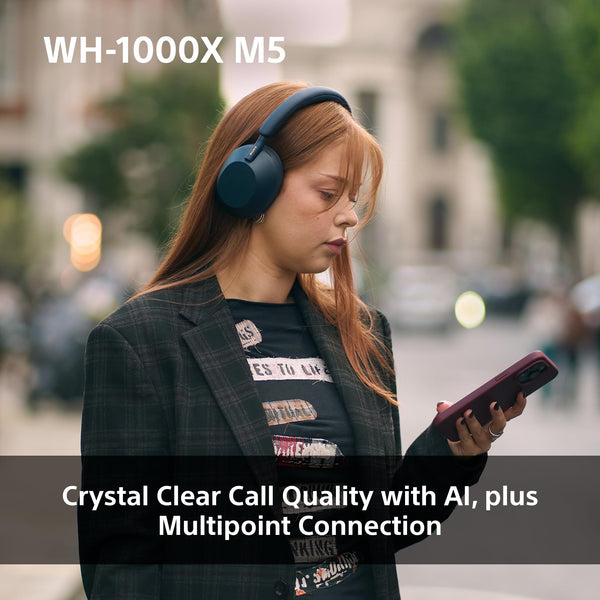 Sony WH-1000XM5 Hard Case Premium Noise Cancelling Wireless Over-Ear Headphones, Bluetooth, Clear Call Quality, Hi-Res Audio, Up to 30hr Battery Life, Includes Hard Case, iOS & Android - Black