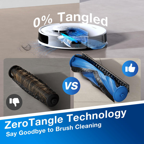 ECOVACS DEEBOT N20 PLUS Robot Vacuum Cleaner with Mop, 8000Pa Suction, ZeroTangle Technology, Bagless PureCyclone Self Empty Station, 300 Minutes Runtime