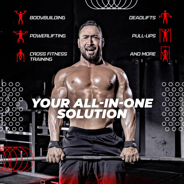 JerkFit Death Grips Pair - Premium Lifting Straps, Car Tire Grade Rubber PVC Wrist Straps for Shrugs, Pull Ups - Weight Lifting Straps with Neoprene