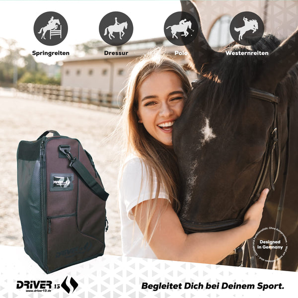 Driver13 ? Deluxe Boot Bag for Riding Boots Brown