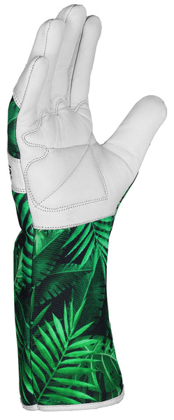 Leather Gardening Gloves Ladies Men/Women Short & Long Forearm Protection Thorn Proof Breathable Spandex Goatskin Leather Rose Pruning Garden Safety Work Gloves, Best Garden Gifts (Long Gloves, M)