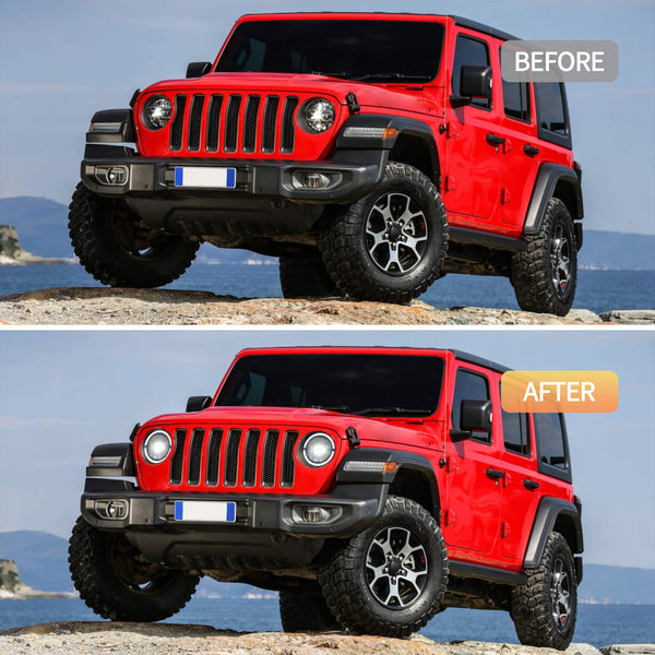 VLAND Motor 9 Inch LED Headlights compatible with 2018-2023 Wrangler JL/JLU Rubicon, Sport, Sport S, Sahara [Not fit JK], w/Startup dynamic display, 1 set for RHD