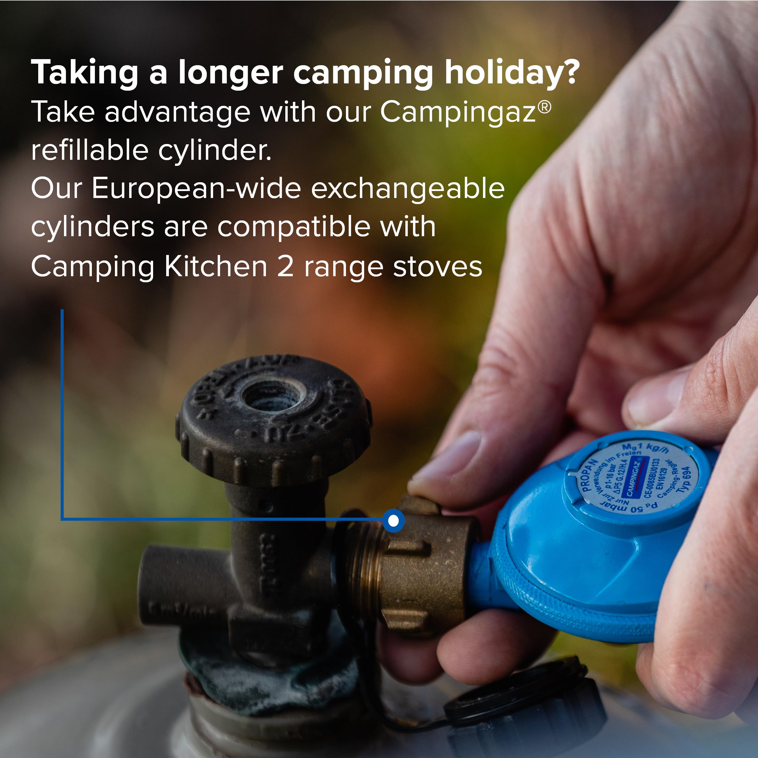 Campingaz Camping Kitchen 2 Camping Stove | 2 x 2000 Watts | 2-Burner Gas Stove with removable pan Supports | portable & compact