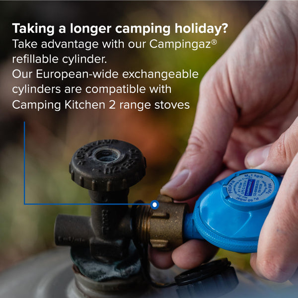 Campingaz Camping Kitchen 2 Camping Stove | 2 x 2000 Watts | 2-Burner Gas Stove with removable pan Supports | portable & compact