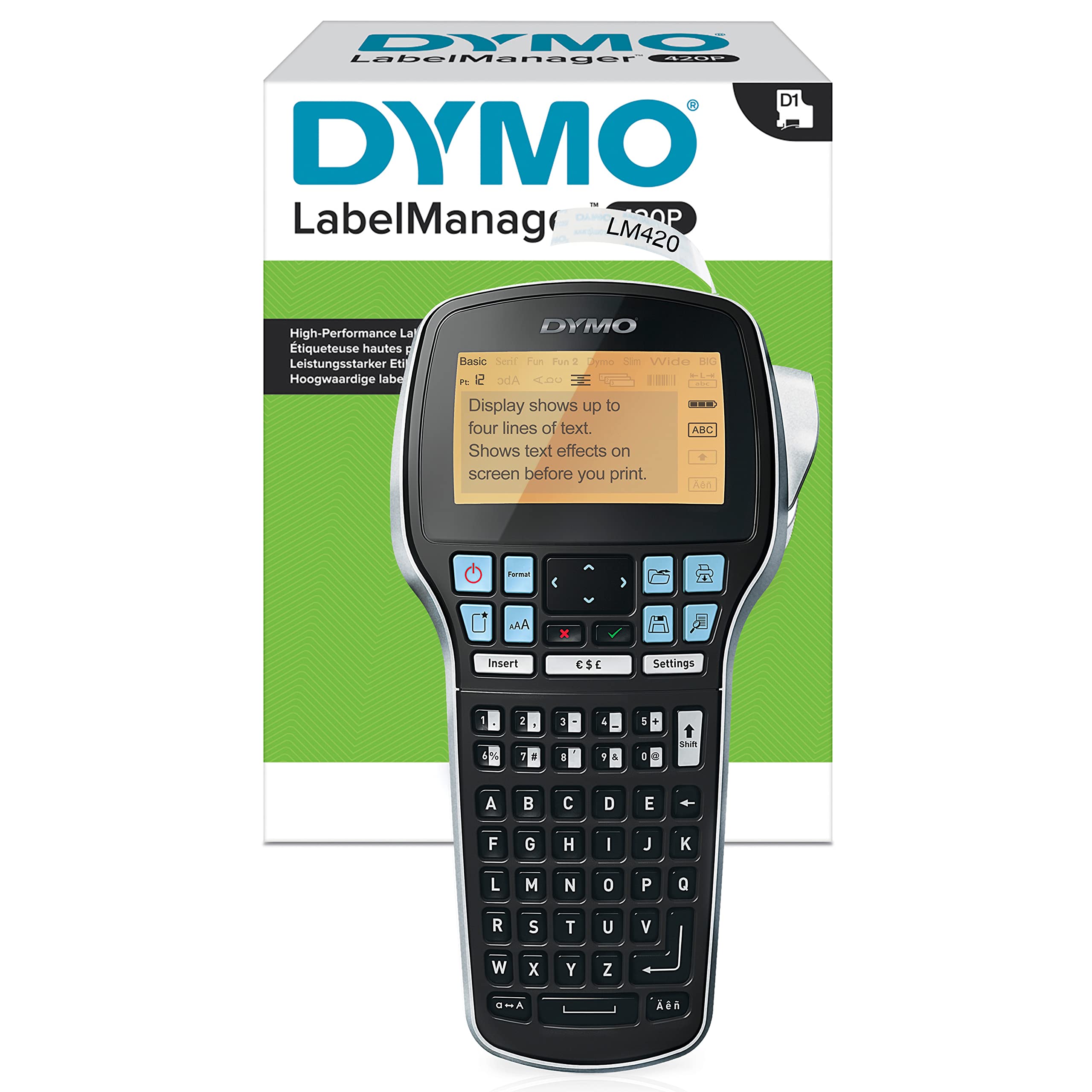 DYMO LabelManager 420P Label Maker | High Performance Rechargeable Portable Label Printer | Computer Connection | Print Barcodes, Logos & Graphics