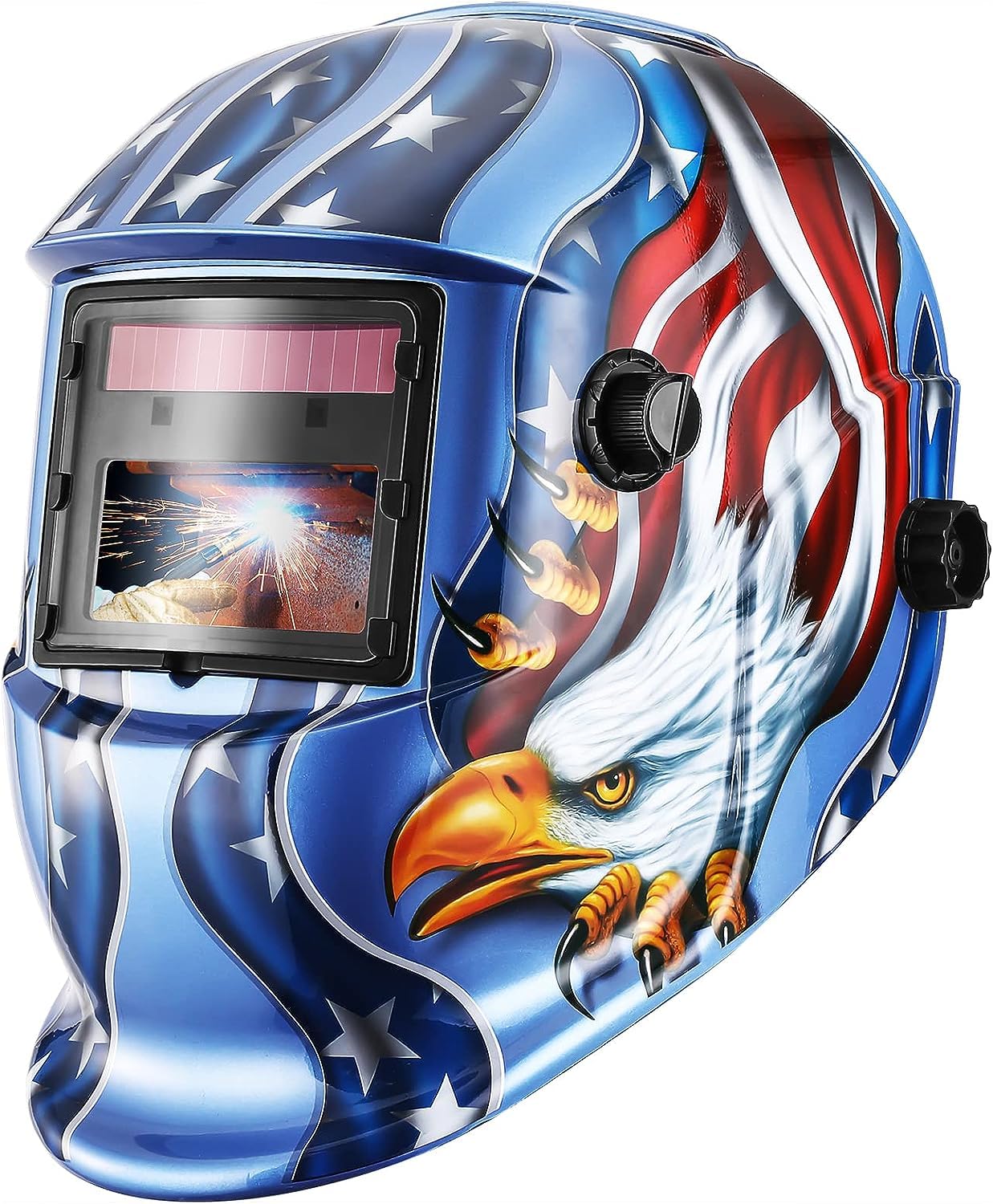 DEKO Welding Helmet Auto Darkening: True Color Solar Powered Auto Darkening Welding Helmets Welder Mask Hood (Skull Design)