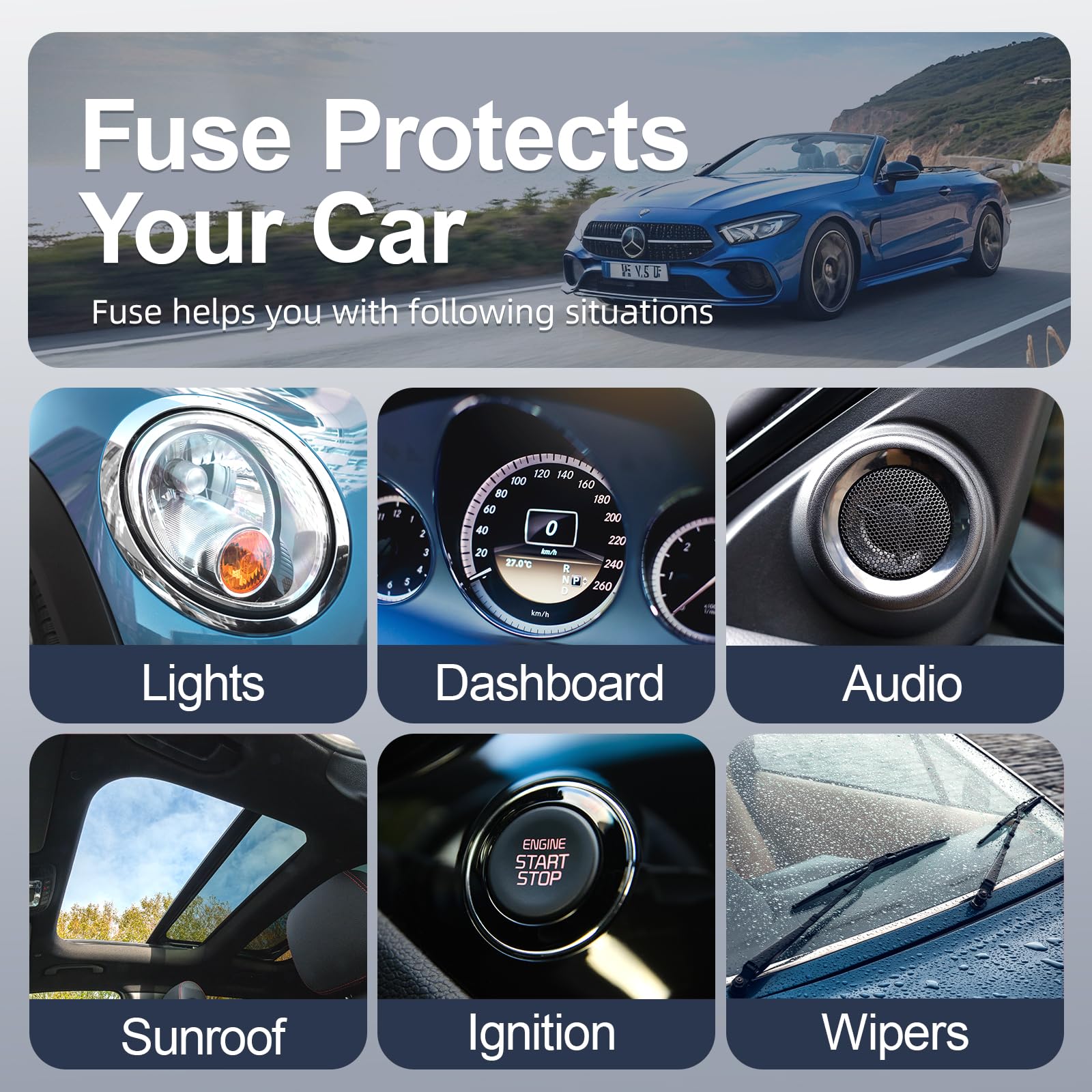 JOREST 300Pcs Car Fuses Assorted Kit, 160 Mini Blade Fuses Automotive + 90 Standard Mixed Fuses + 50 Micro Fuse Set + Fuse Puller – for RV Truck Motorcycle(2Amp 3A 5A 7.5A 10A 15A 20A 25A 30A 35A 40A)