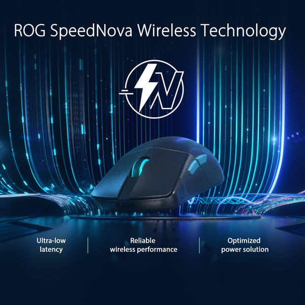 ASUS ROG Spatha X Wireless Gaming Mouse, 24 GHz/Wired USB, 19,000 DPI Optical Sensor, 12 Programmable Buttons, RGB, Swappable Switch Design, Micro Switches, Magnetic Charging Stand, Black