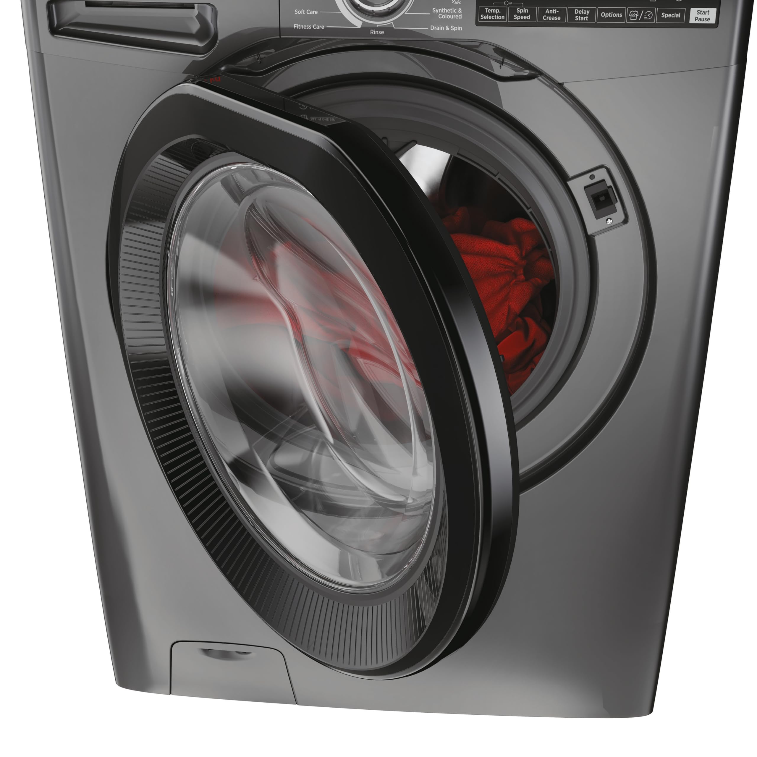 Hoover H-WASH 350 9kg Freestanding Washing Machine, 1400 RPM, A Rated, ECO-Power Inverter Motor, hOn App, 60 Programmes, Eco Doser, Power Care System, Graphite, 60x54x85 cm - H3WPS496TAMBR680