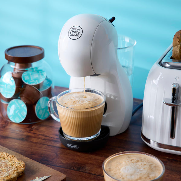 NESCAFÉ DOLCE GUSTO De'Longhi Piccolo XS Pod Capsule Coffee Machine, Espresso, Cappuccino and more, EDG210.WB, 0.8 litres, White and Black