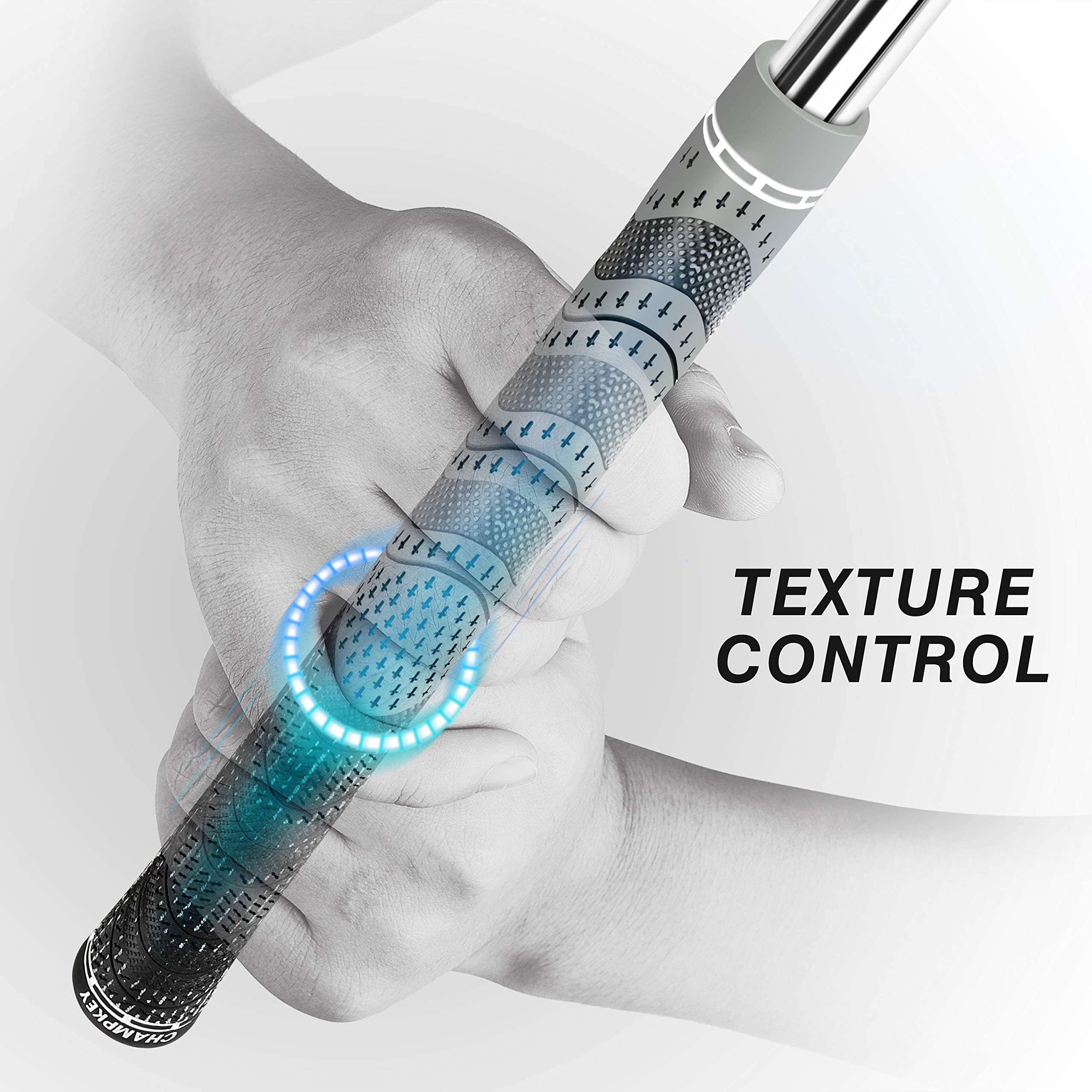 Champkey Premium Hybrid Golf Grips 13 Pack | All Weather Performance Golf Club Grips | Choose Between 13 Grips with 15 Tapse and 13 Grips with All