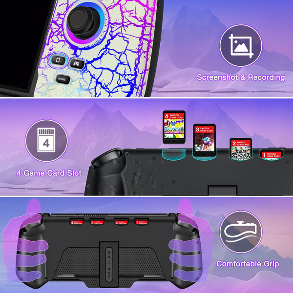 HELLCOOL Switch Pro Controller for Switch/OLED,Switch Controller for Handheld Grip with Hall Effect Joystick,One-Piece Switch Joycon with Turbo/Programmable/6-Axis/Vibration/RGB/4 Card Slot(Black)