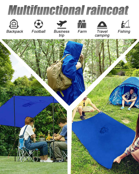 Victoper Waterproof Poncho Adult, Reusable Rain Poncho Adult Waterproof Poncho Waterproof Adult Lightweight Waterproof Raincoat for Outdoor Hiking Camping Cycling Traveling