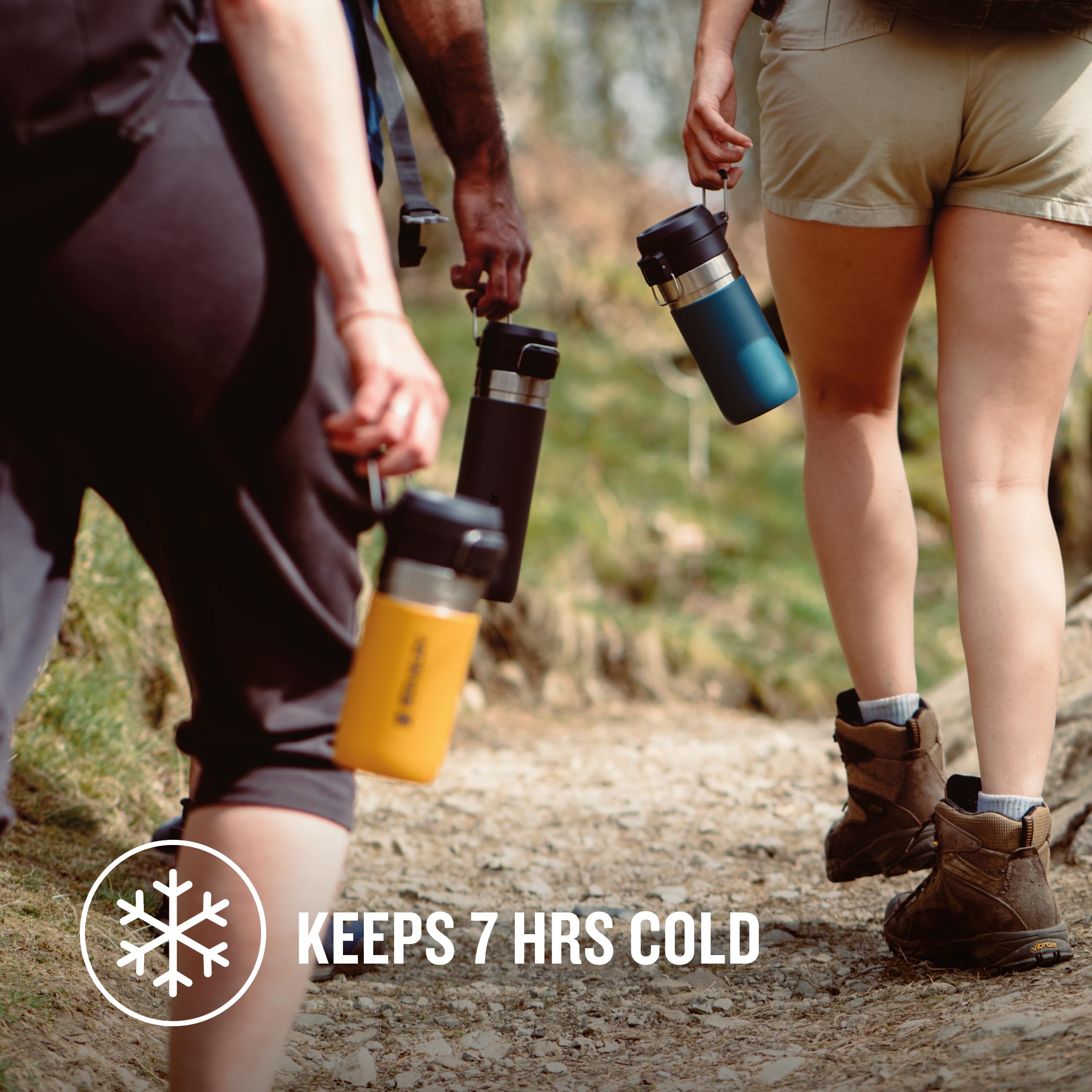 STANLEY Quick Flip Stainless Steel Water Bottle 0.47L - Keeps Cold For 7 Hours - Leakproof - BPA-Free Thermal Flask - Dishwasher Safe - Cup Holder Compatible